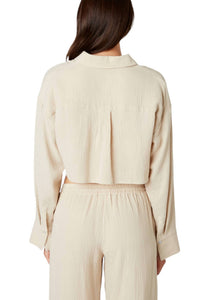 Nia - Austin Cropped Guaze Shirt Top