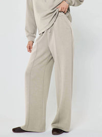Current Air - Cowl Neck Pullover Sweatshirt And Wide Leg Pants Set