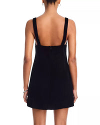 Cara Cara - Gracie Vneck Velvet Jewel Detail Mini Dress