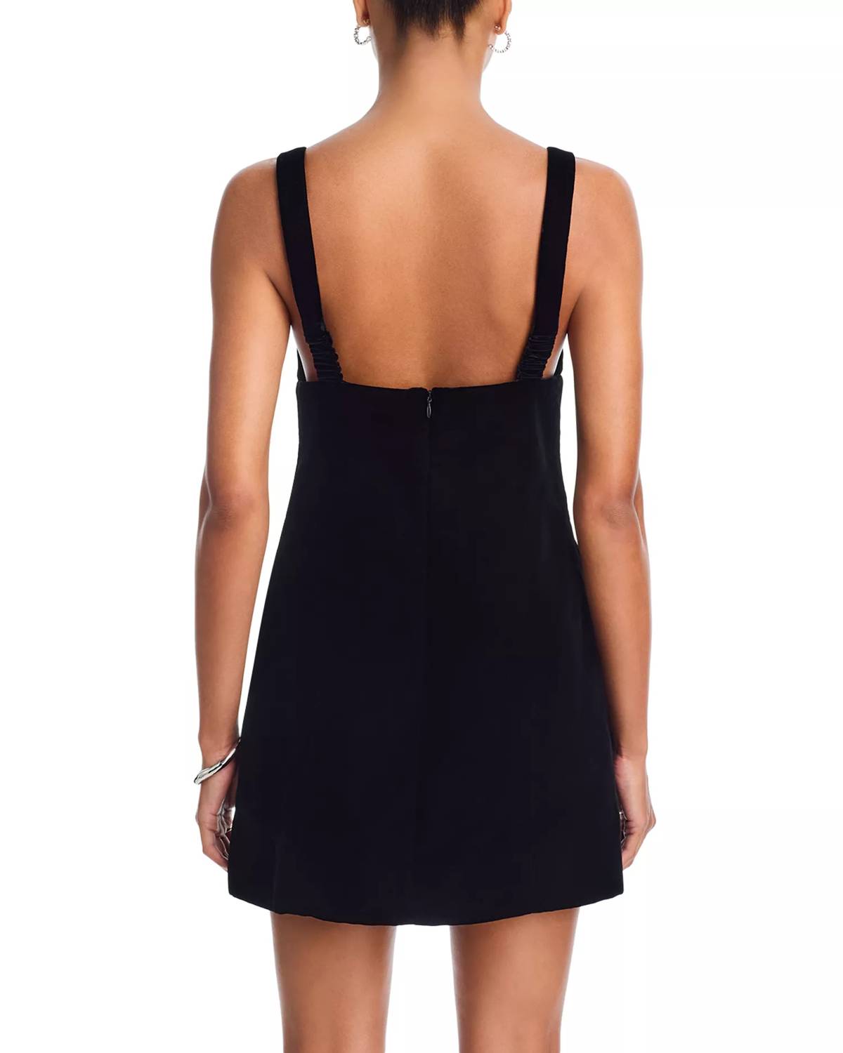 Cara Cara - Gracie Vneck Velvet Jewel Detail Mini Dress