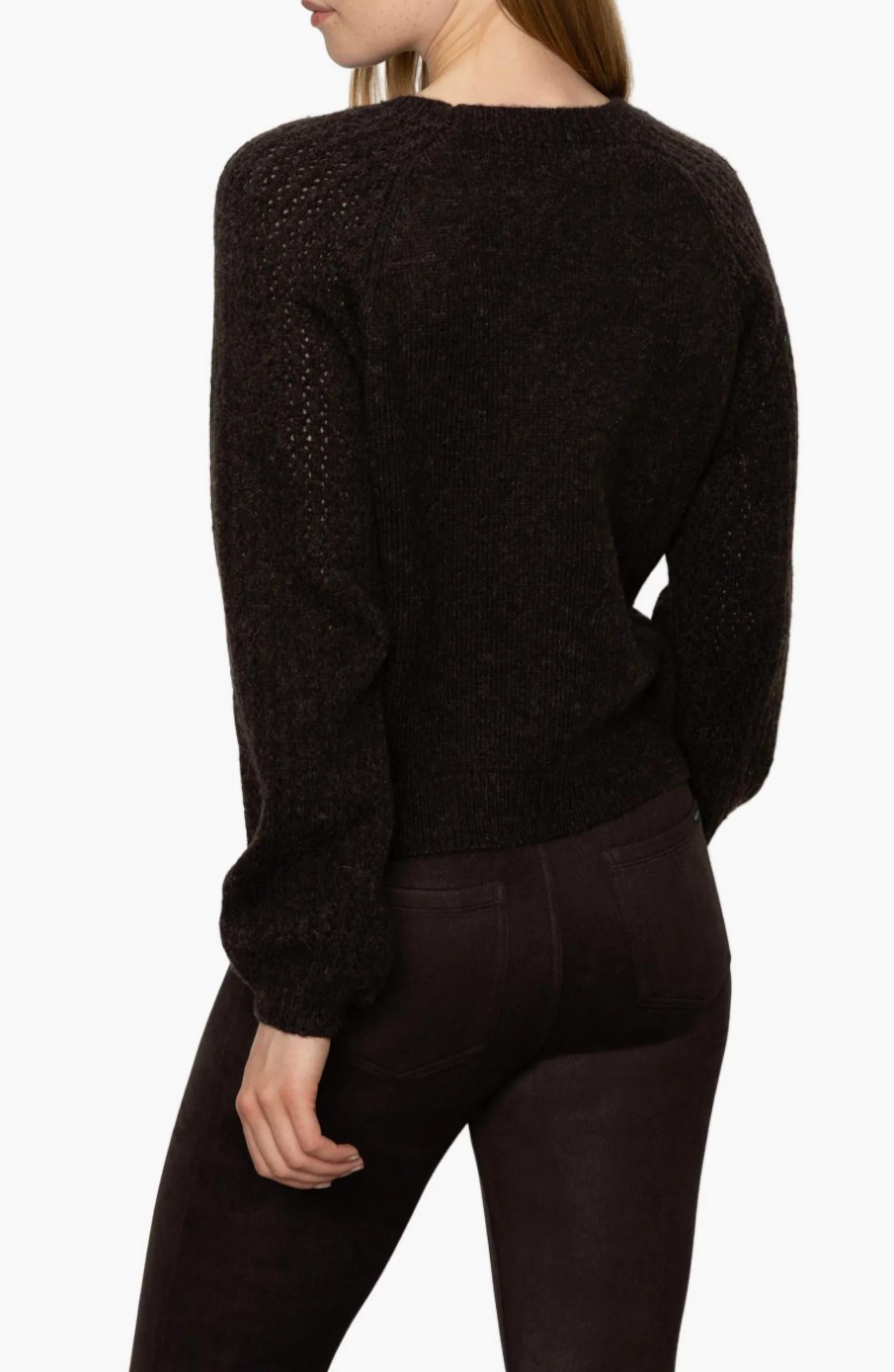 Sanctuary Cozy Moment Long Sleeve Sweater in semi sweet - women's sweater - detail view