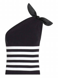 Patou - Striped one shoulder tie top