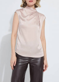 Lysse Aisha High Neck Blouse in rose petal - women's blouse