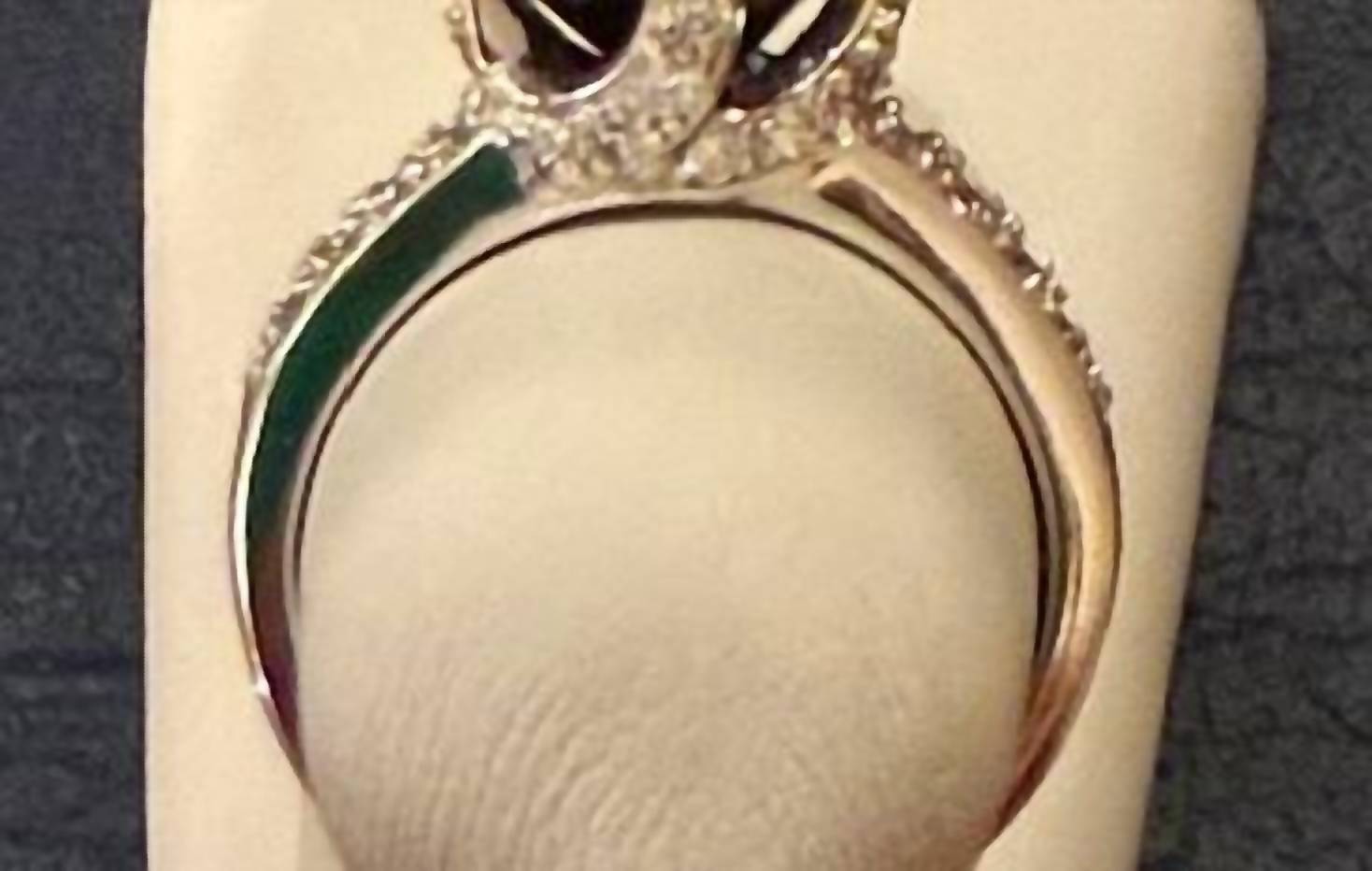 P & K Jewelry Women's Sterling Silver Dark Blue Ring - women's jewelry - detail view