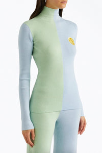 AWA RIBBED-KNIT TURTLENECK TOP
