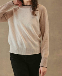 27 Miles Malibu Proctor Cashmere Pullover Sweater in coconut oatmeal espresso - women's sweater - view 4