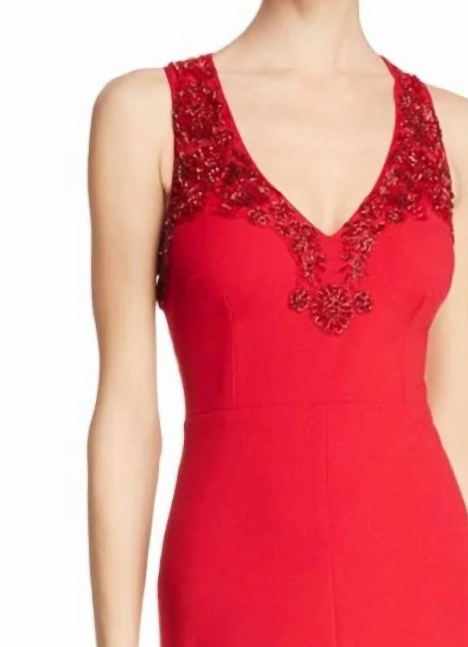 Aidan Mattox - Keyhole Beaded Gown