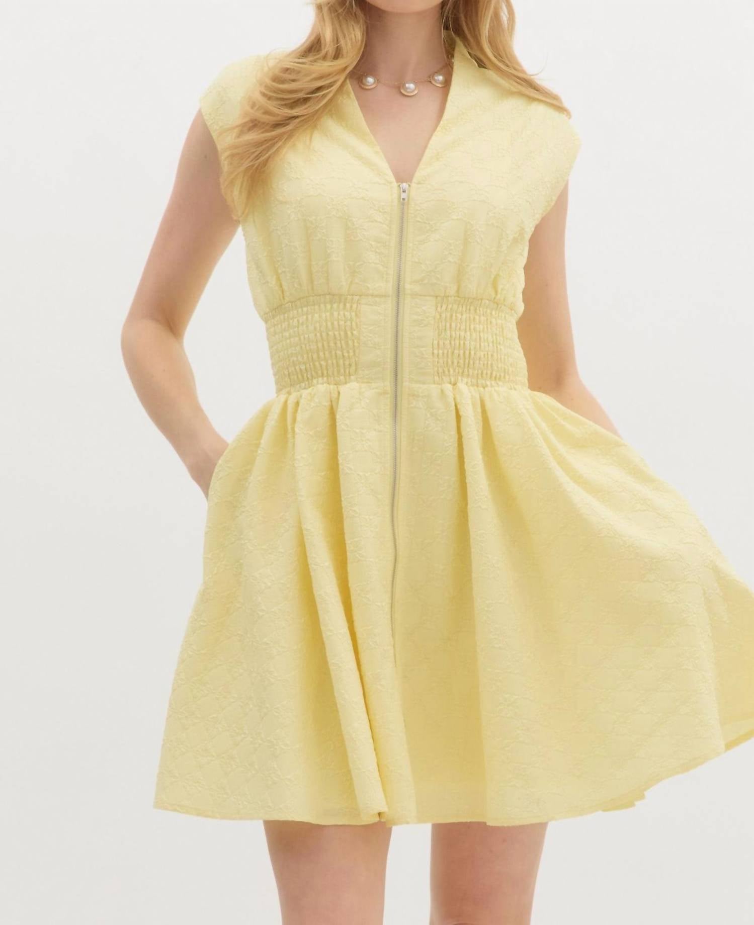 entro Cali Mini Dress in yellow - women's dress