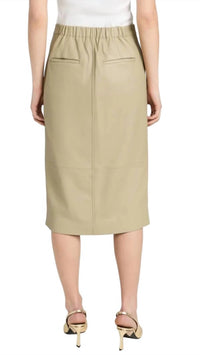 Vince Leather Trouser Front Skirt in seed 1 - women's skirt - alternate view