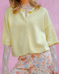 Ee:Some - Half Sleeve Button Down Cardigan