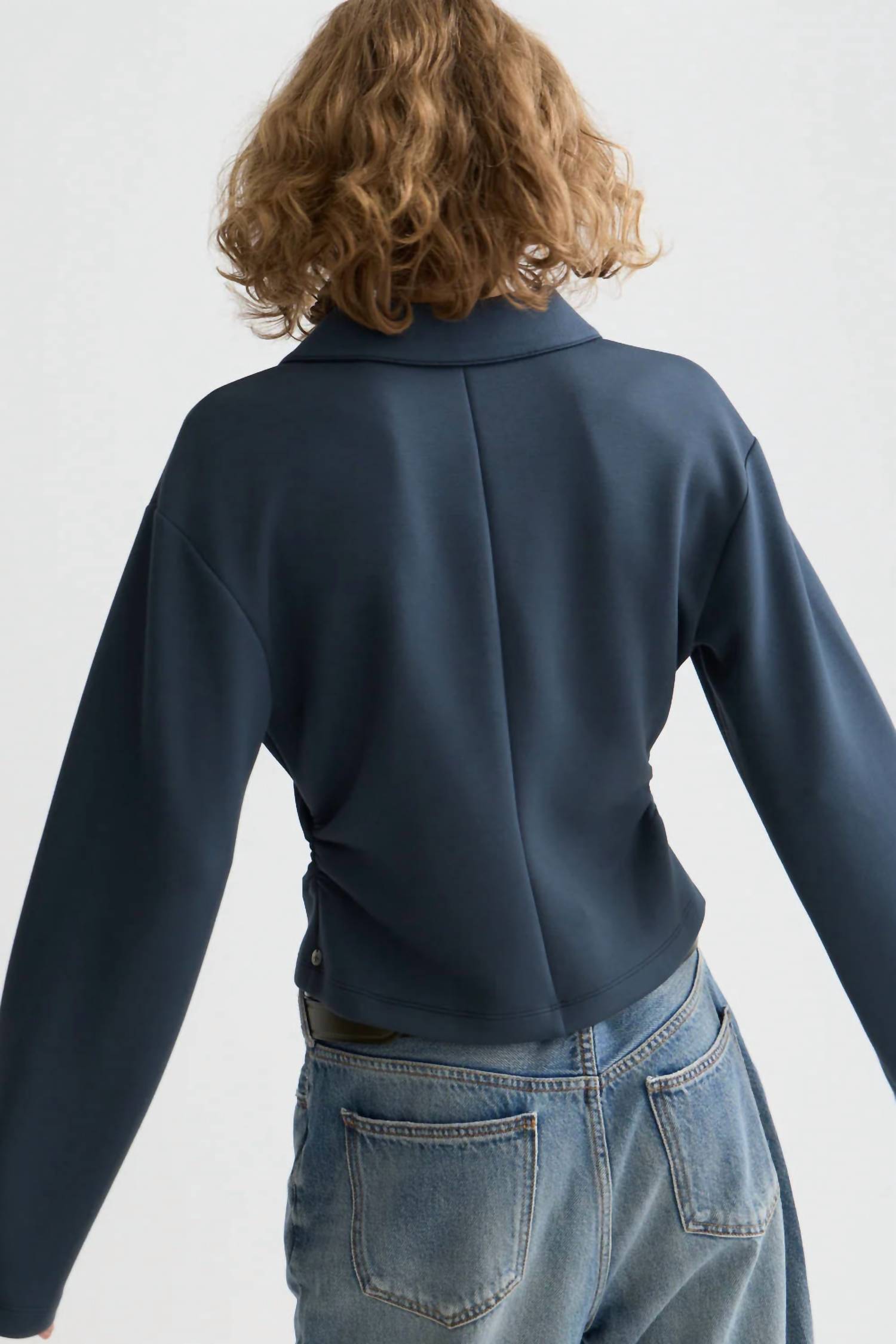 SCOTCH & SODA Modal Long Sleeve Shirt in carbon - women's long sleeve top - alternate view