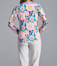 Ibkul - Upf Leona Print Long Sleeve Crew Neck Top