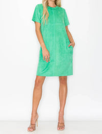 Joh - Audrey Suede Round Neck Dress