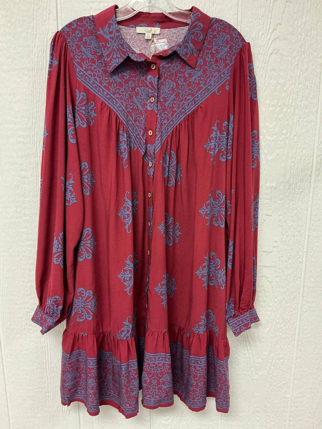 Easel - Border Print Dress