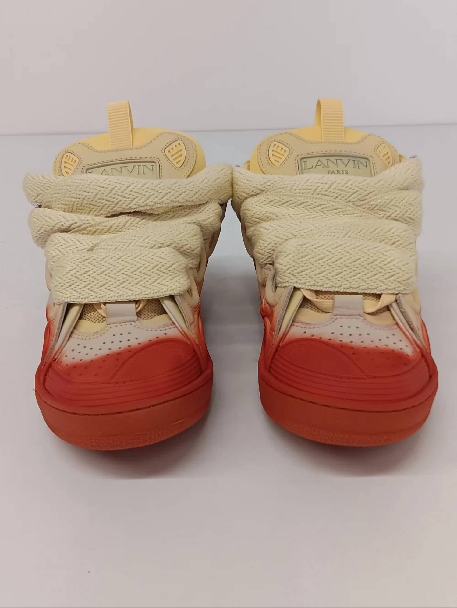 LANVIN Women's Curb Radiant Spray Effect Low Top Sneakers in yellow red - women's sneaker - view 4