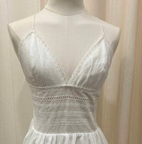 Baby Pink - Women's Eyelet Halter Dress