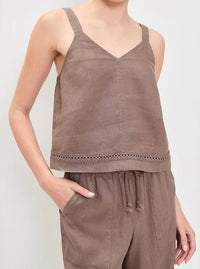 Splendid - Stella Linen Trim Tank Top