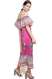 Umgee - Floral Scarf Maxi Dress
