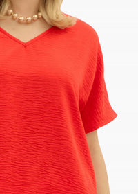 Entro - Dana V-neck Short Sleeve Pullover Top