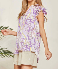 Andree By Unit - Split Neckline Western Satin Blouse