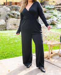 White Birch - Onward & Upward Faux Wrap Jumpsuit
