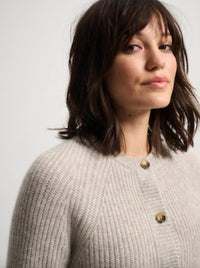 White + Warren - Cashmere Ribbed Button Cardigan