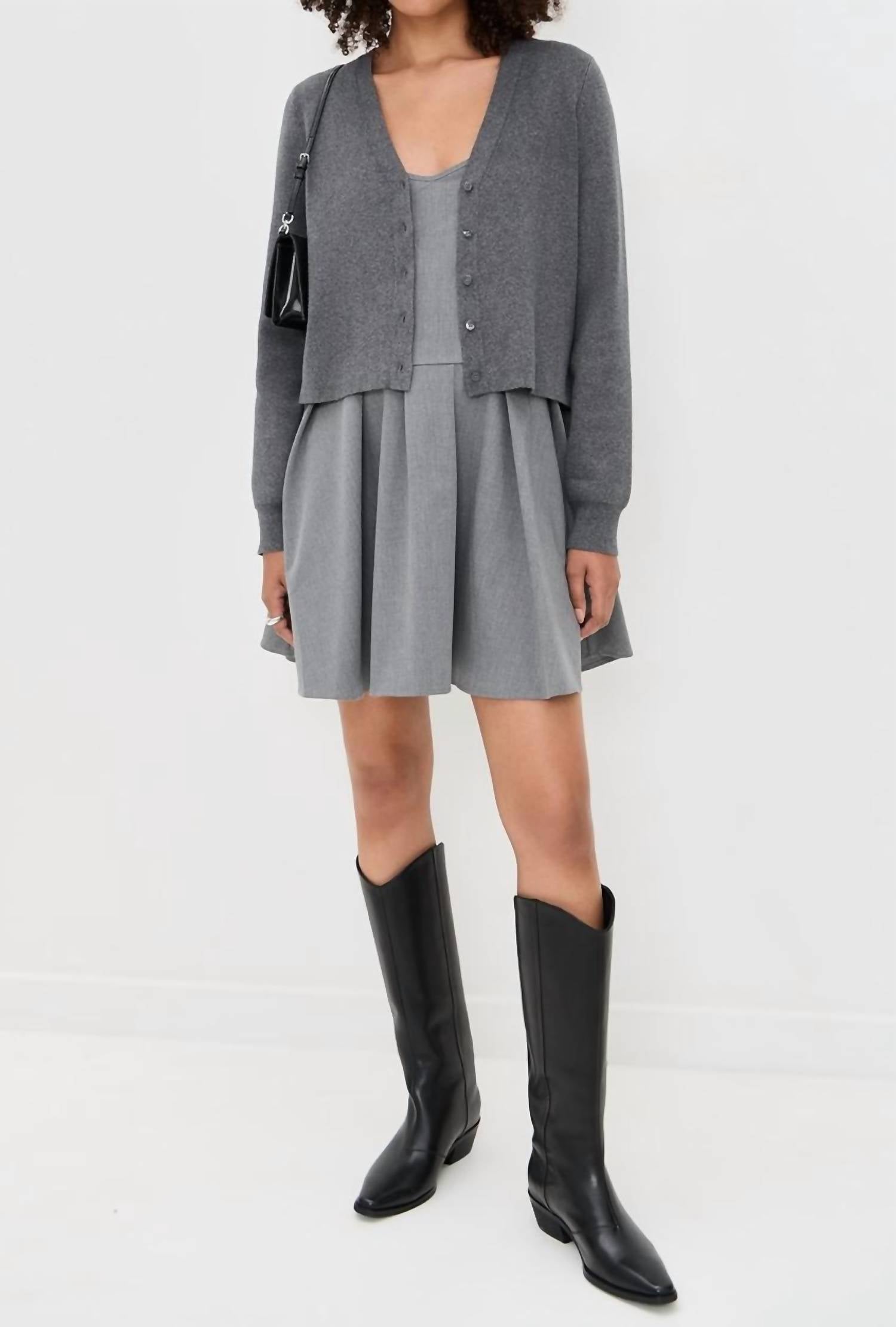 STAUD Milo Long Sleeve Mini Dress in static - women's dress - view 4