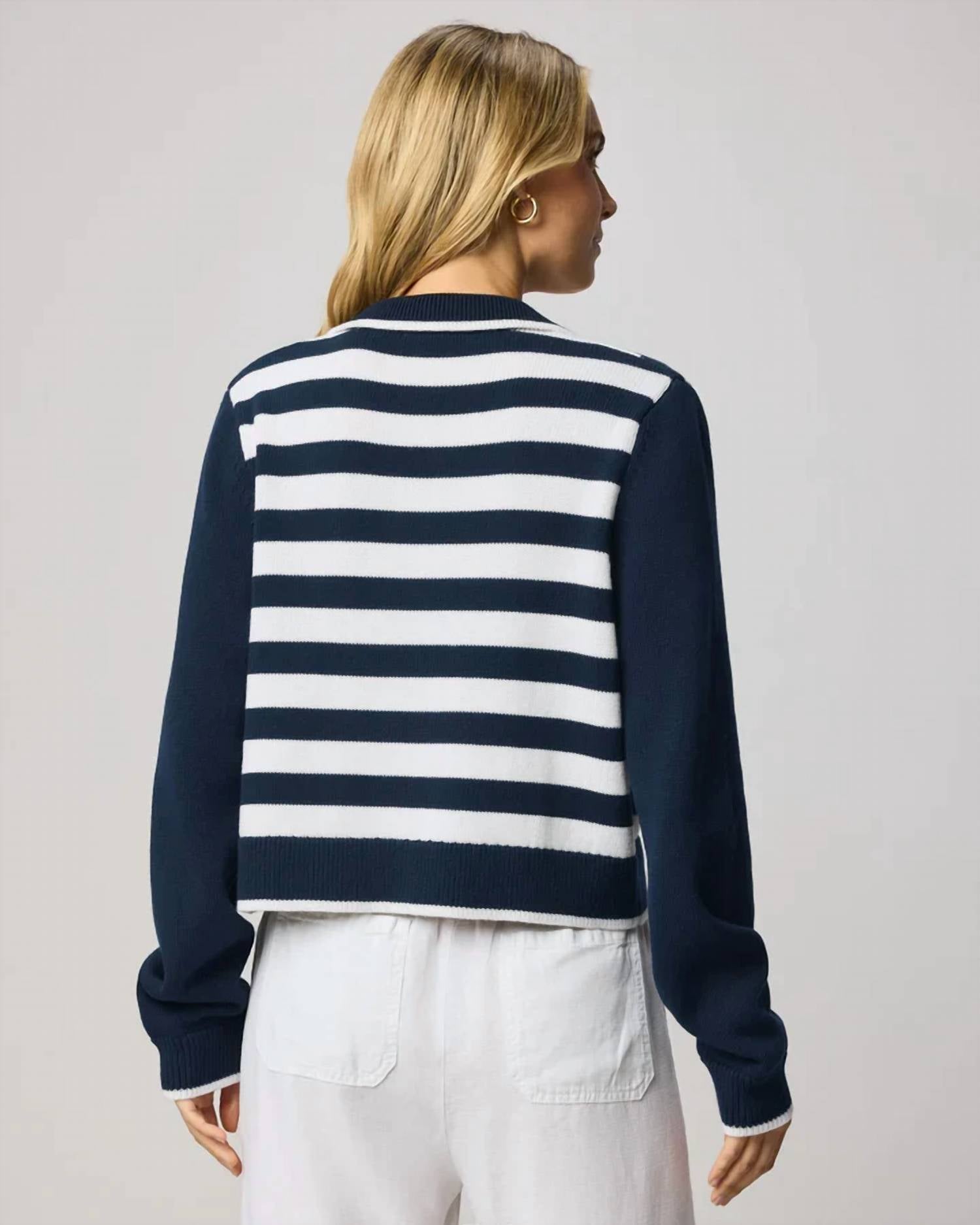 Splendid - Nicolette Striped Polo Cardigan