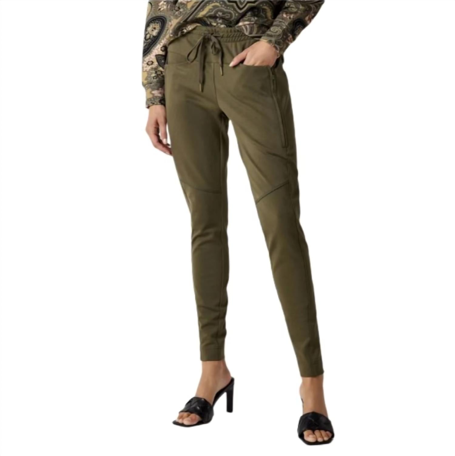 summum Boot Cut Punto Milano Trousers in ivy green - women's pants