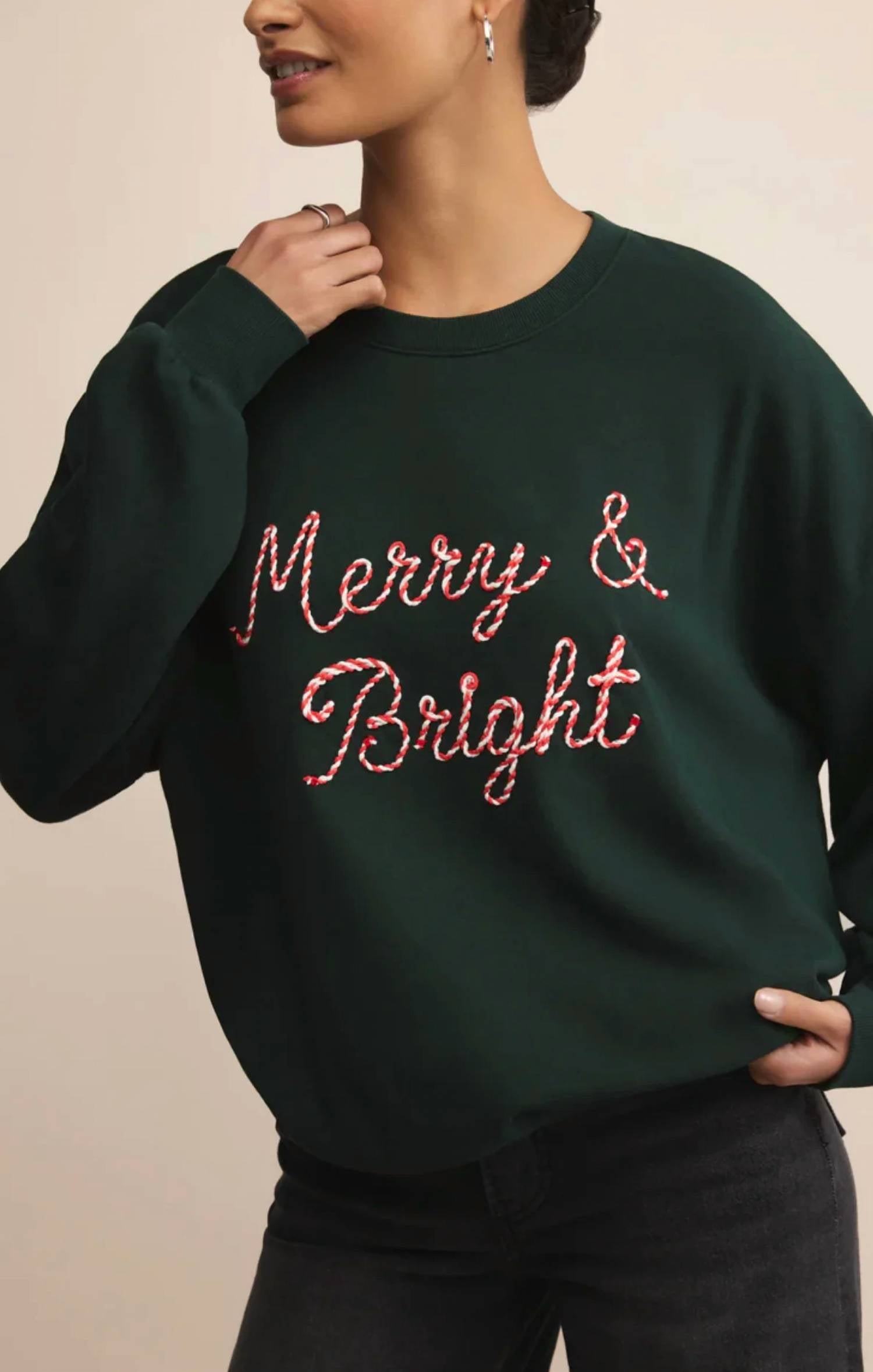 Z Supply - Candy Cane Merry and Bright Sunday Sweatshirt