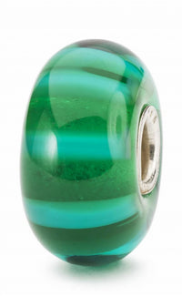 Trollbeads Women's Stripe Glass Bead Charm in green - women's accessory
