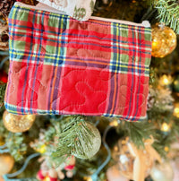 Ida Mae Home Women's Christmas Plaid Quilted Bag in red - women's bag - detail view