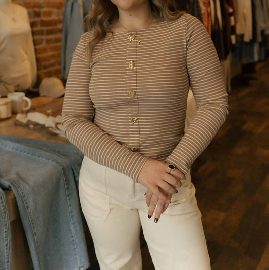 Able - Jewel Button Stripe Top