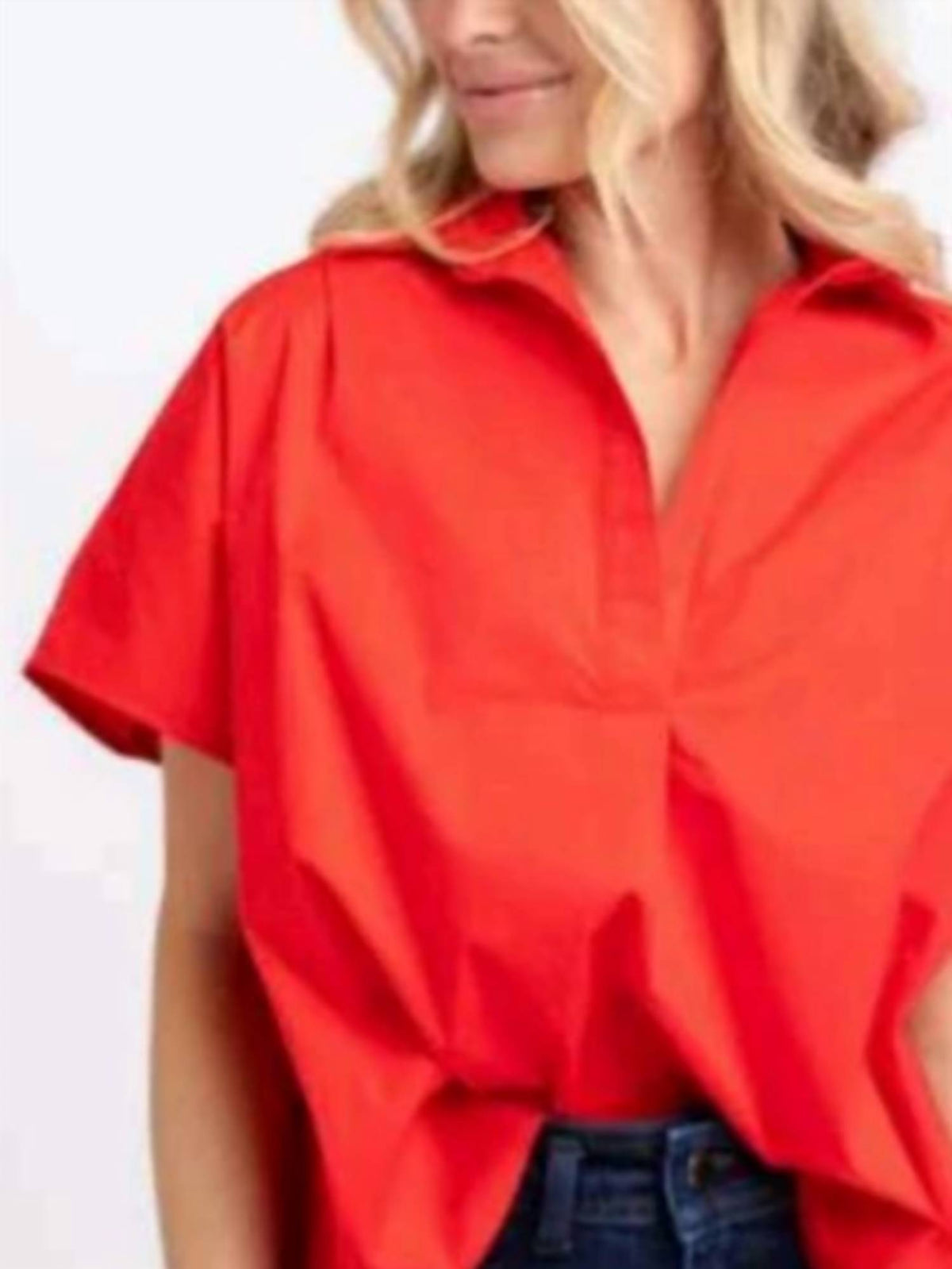 Karlie - Solid Poplin Collar Top