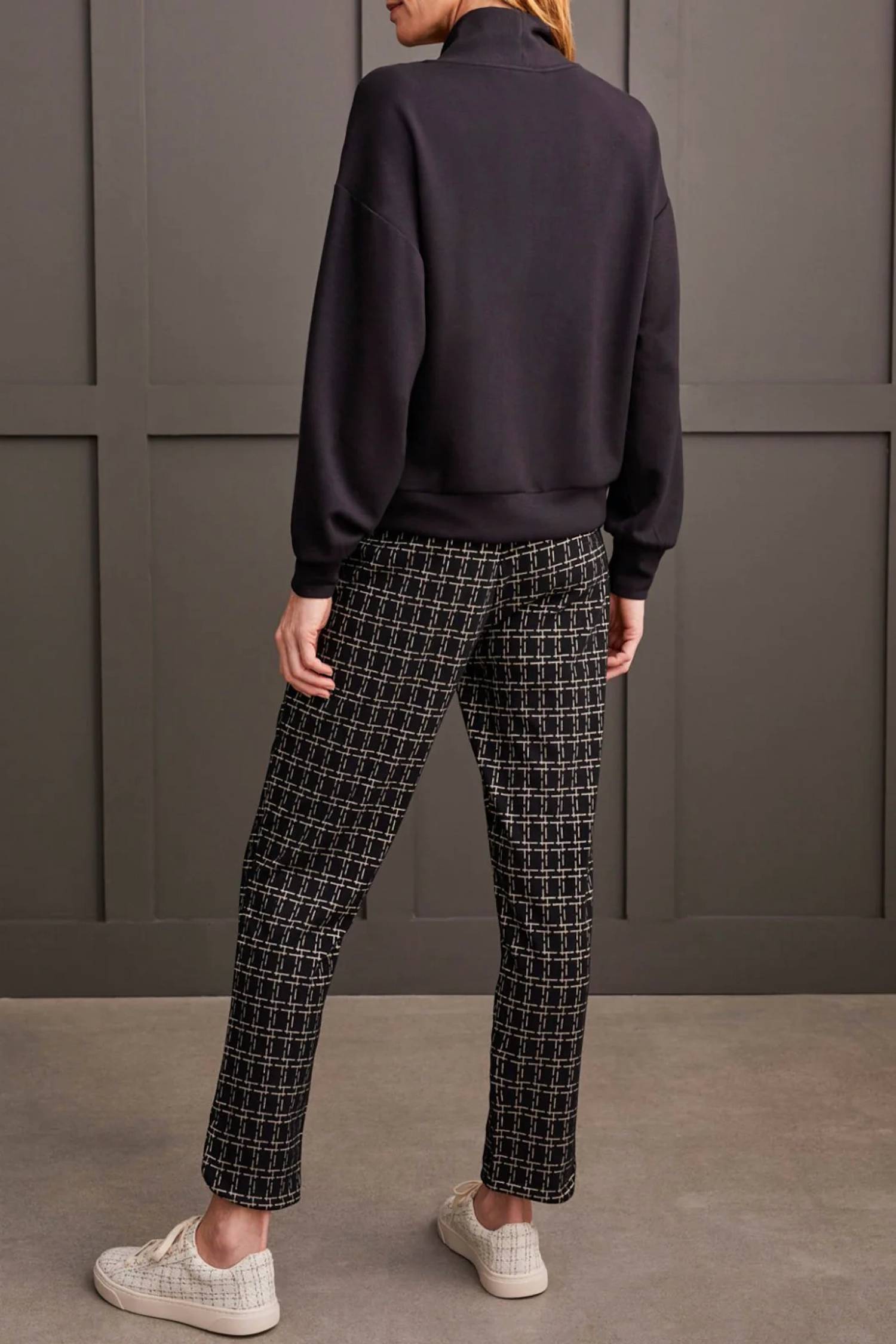 Tribal - 1/4 Zip Drop Shoulder Top