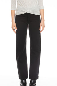 hello nite Mid Rise Flare Pants in jet black - women's pants