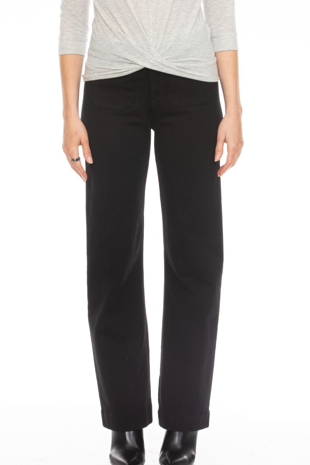 hello nite Mid Rise Flare Pants in jet black - women's pants