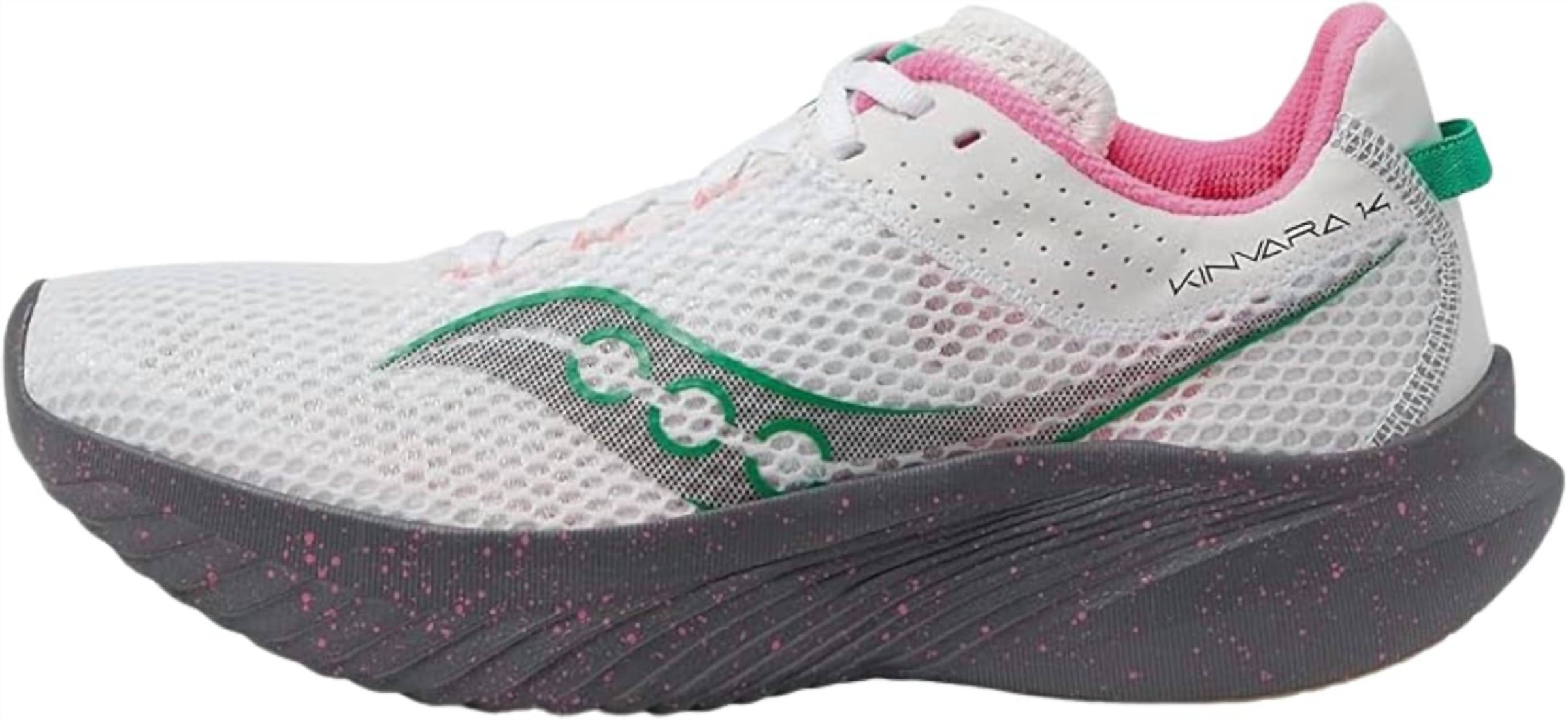 SAUCONY Women's Kinvara 14 Running Shoes in white gravel - women's shoe - detail view