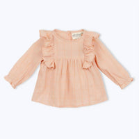 Arsène Et Les Pipelettes - Girl's Creamsicle Check Blouse