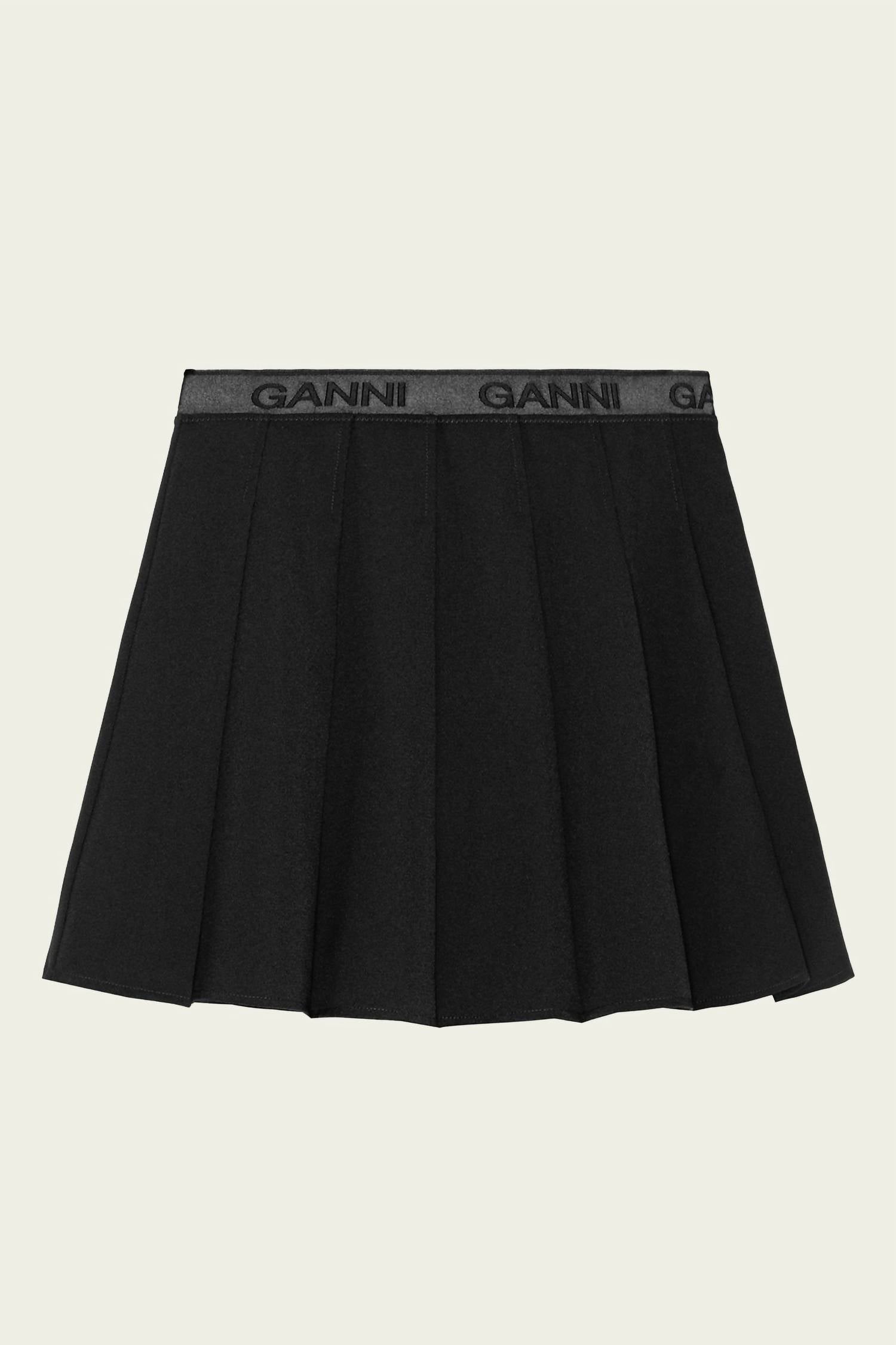Ganni - Light Twill Pleated Mini Skirt