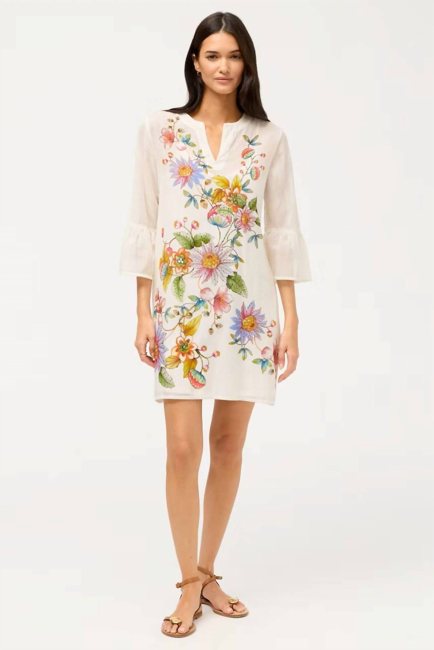 Johnny Was - RUFFLE SLEEVE SLIP DRESS