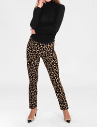 GRETCHEN SCOTT Animal Instinct Gripless Pull On Pants in giraff khaki - women's pants