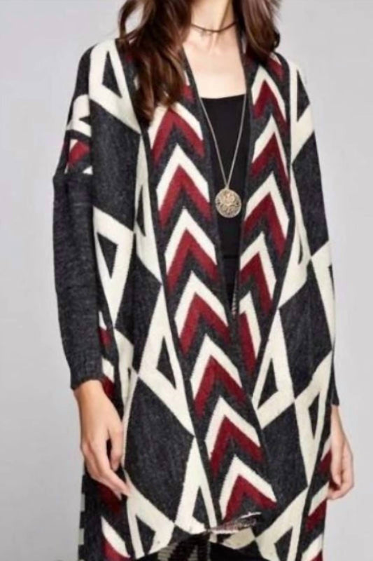Geegee - Long Geometric Cardigan