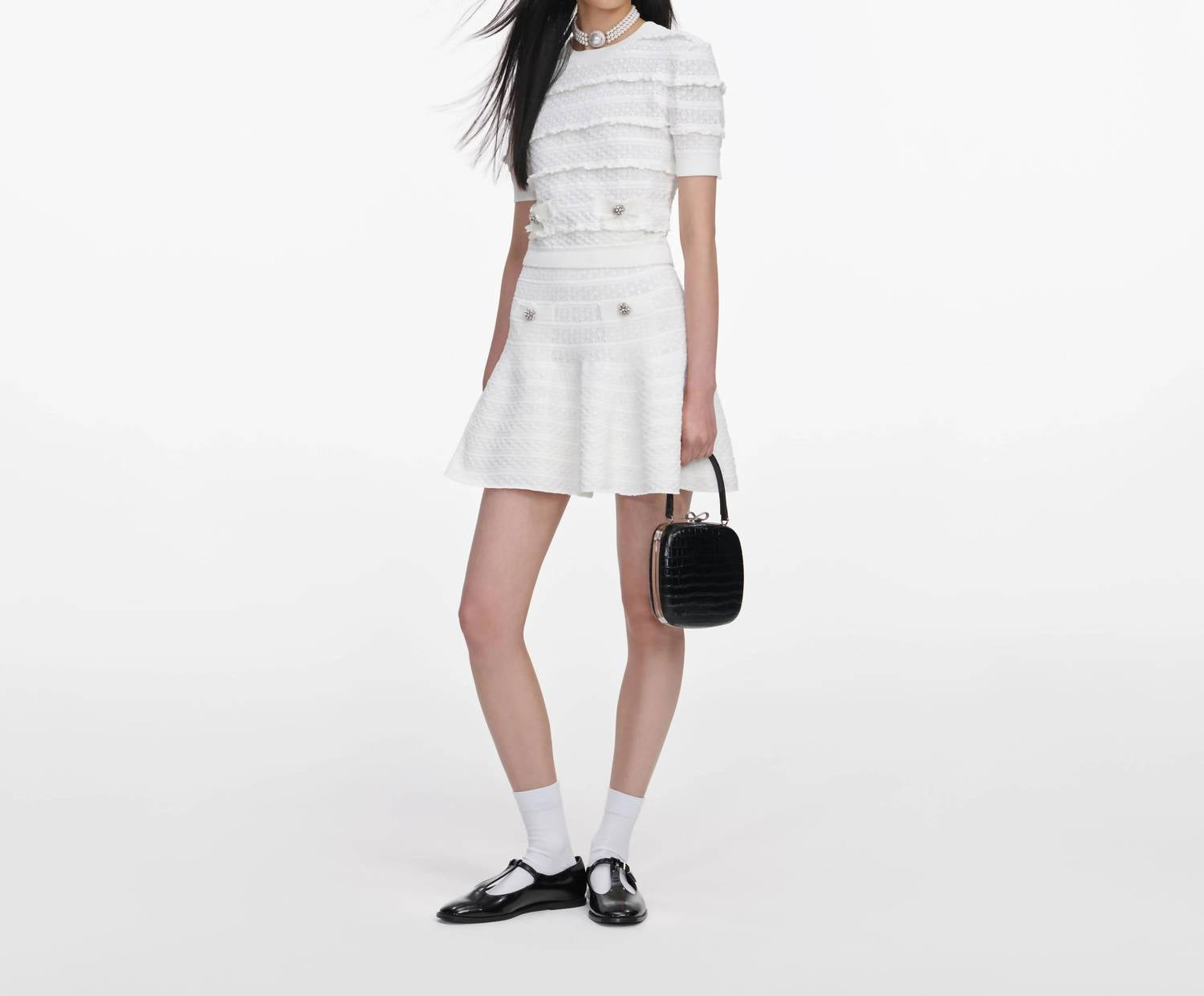 Self-Portrait - Pointelle Knit Top