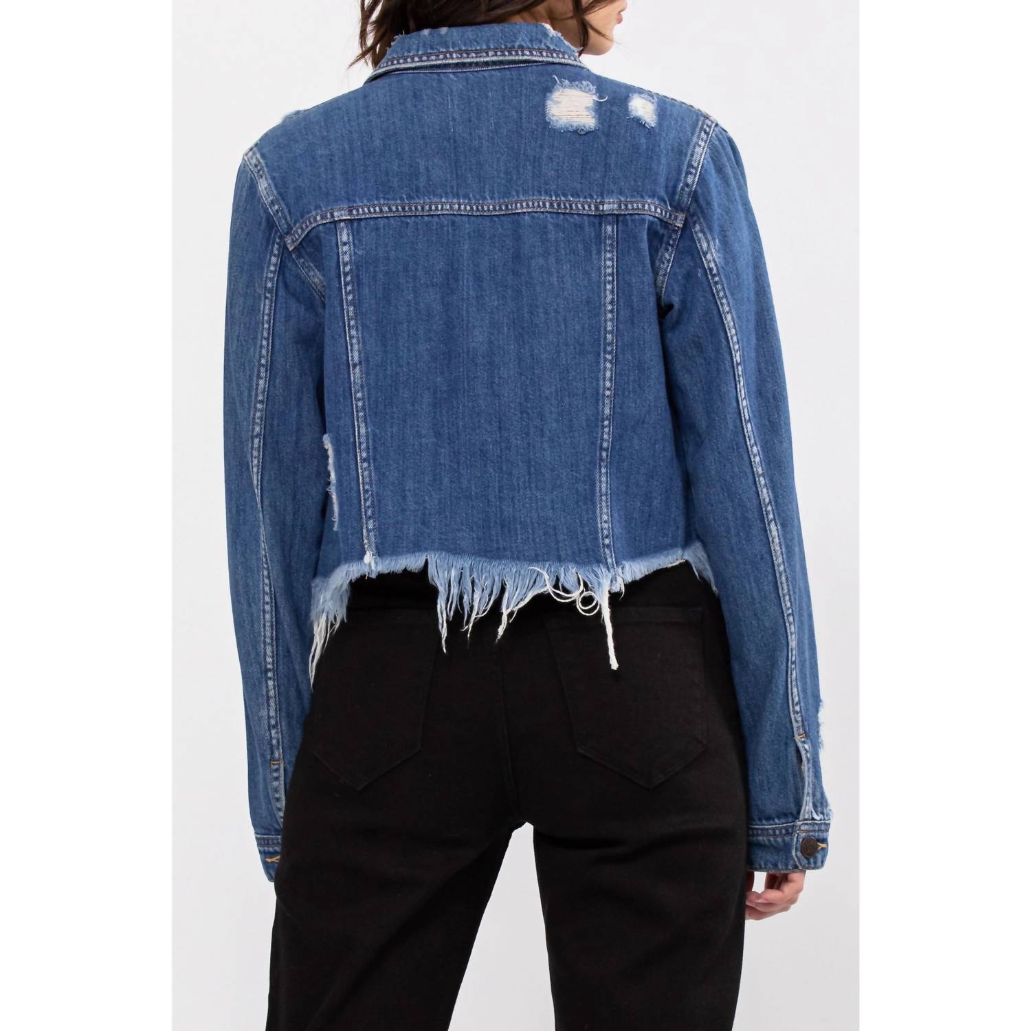 Katrina Destroyed Fitted Denim Jacket