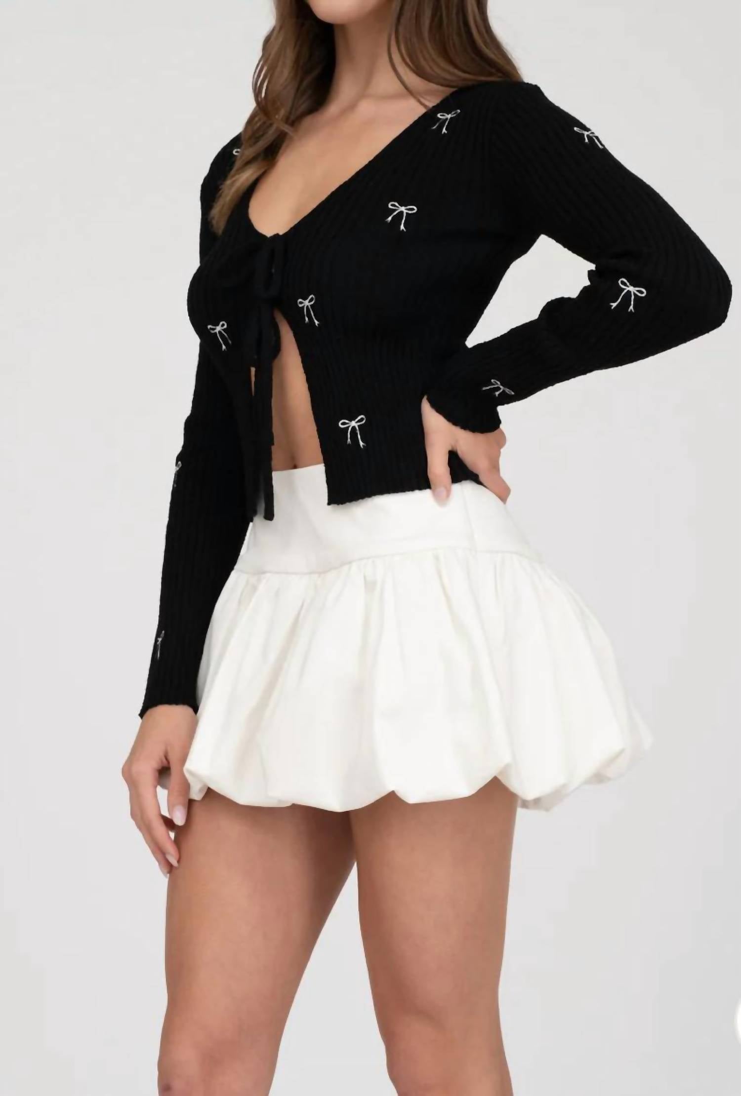 Blu Pepper - Karlie Bow Long Sleeve Top