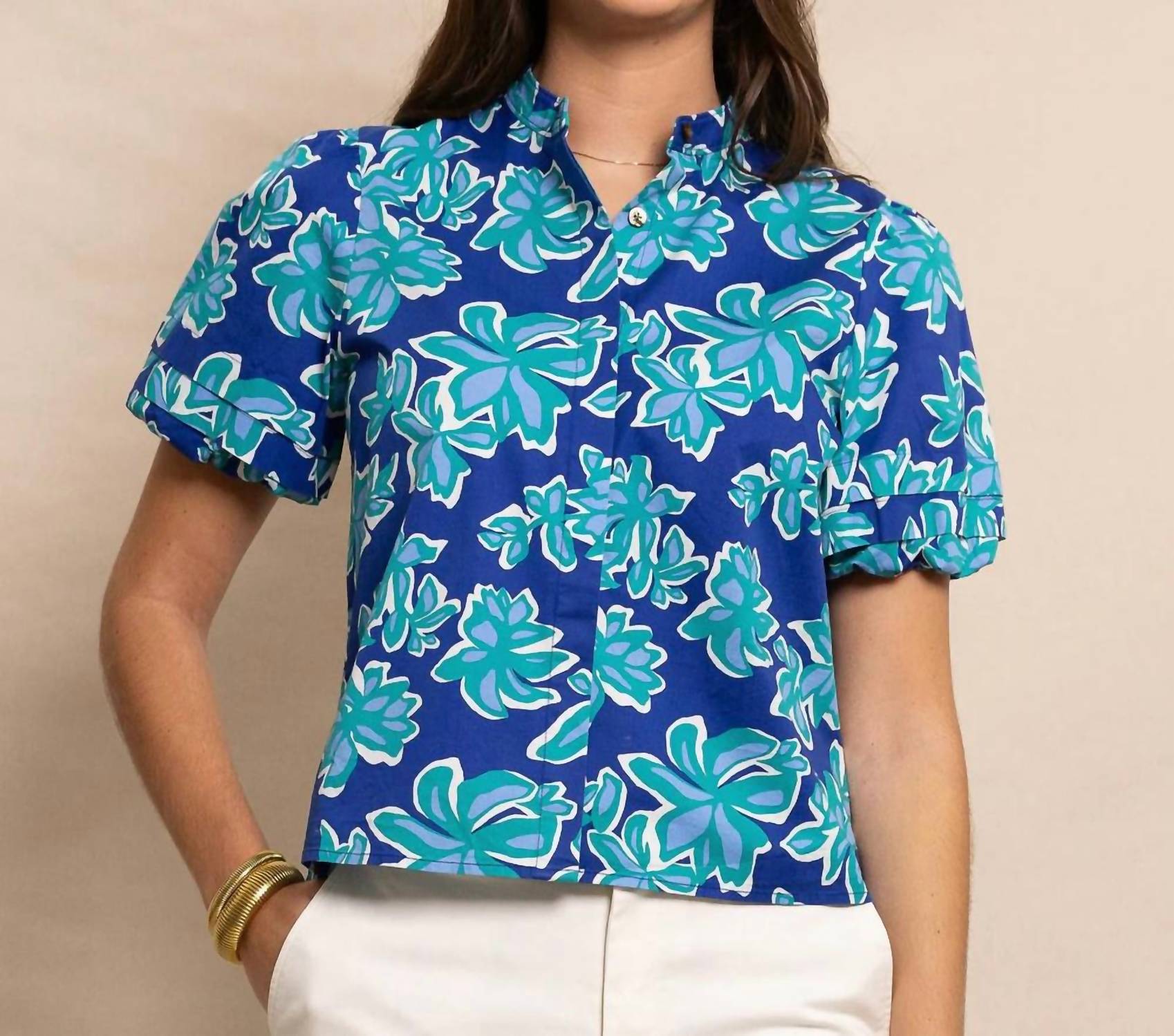 Southern Tide - Payge Poplin Short Sleeeve Top
