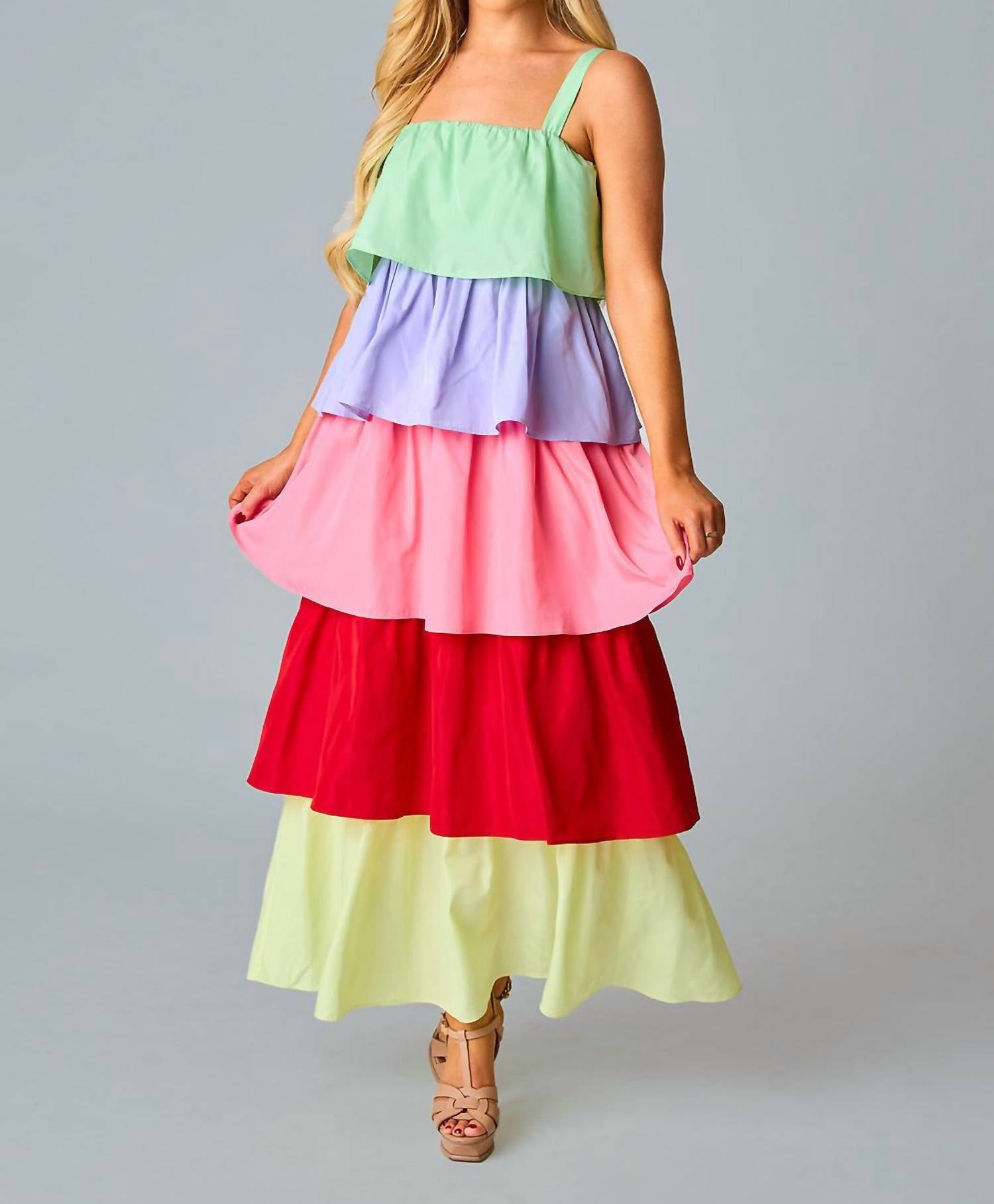BUDDYLOVE Agnus Mystic Maxi Dress in rainbow - women's dress - detail view