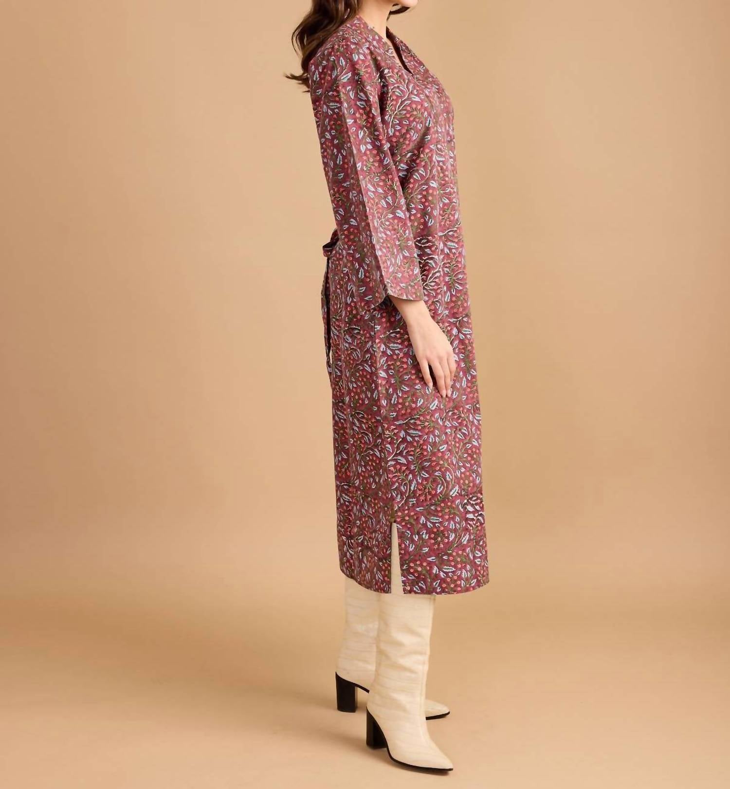 Double A Lee Midi Dress in climbing floral - women's dress - detail view