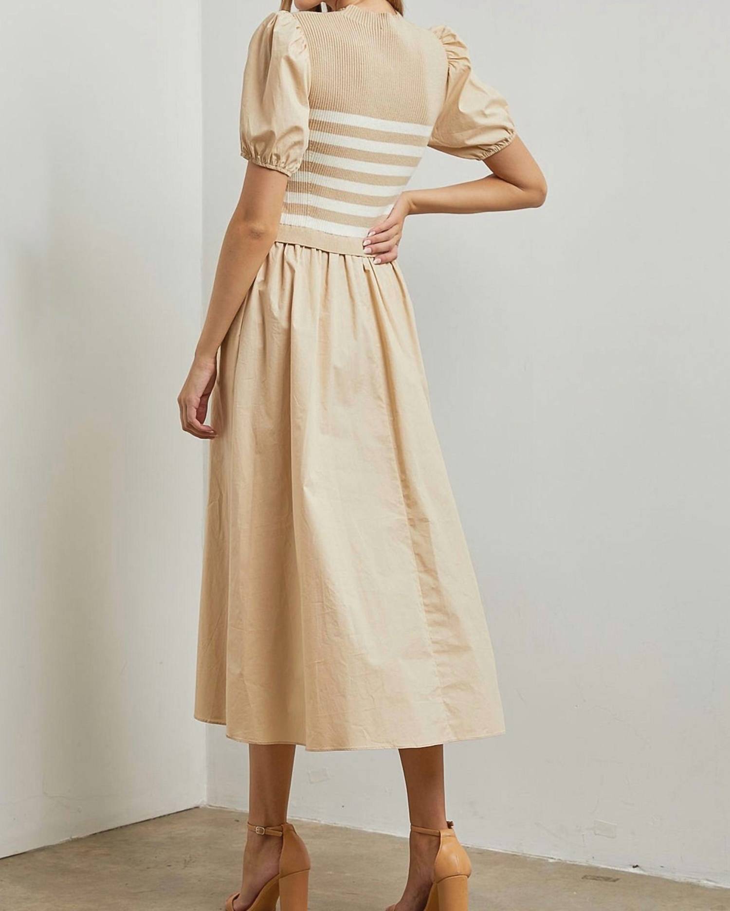 Polygram - Leonora Knit Stripe Bodice Dress